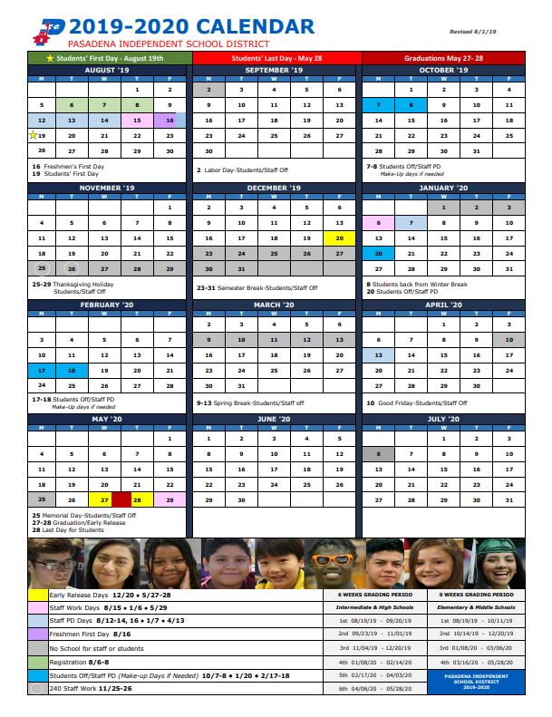 PISD District Calendar Bulldog Counselor Connection
